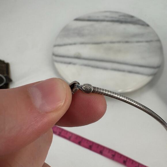 Sterling silver cable chain choker necklace - Picture 5 of 5